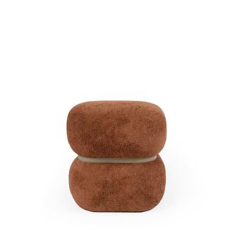 Koketto Home Puff de dise&ntilde;o tapizado teddy terracota