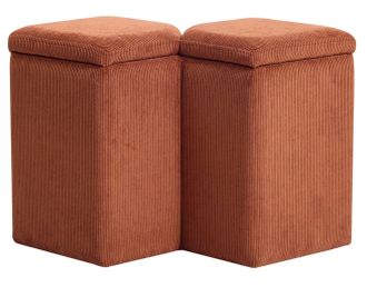 Nordlys Scandinavian Velvet Terracotta Lounge Pouf in Red