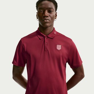 Nike USMNT Victory Nike Mens Dri-FIT Soccer Polo in Red | IB6220-677