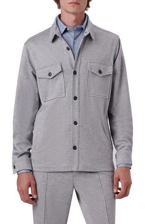 Bugatchi Double Knit Shirt Jacket in Platinum at Nordstrom Rack, Size Xx-Large