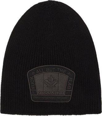 Dsquared2 FLAG BEANIE HAT Size: OS, colour: BLACK