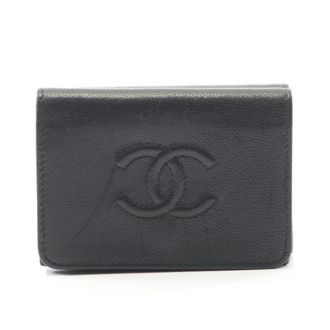 Chanel Black Leather Wallet (Tri-Fold) (Pre-Owned)