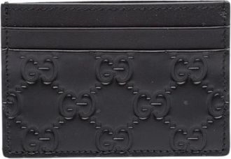 Gucci Pre-owned Wallets, female, Black, Size: ONE SIZE Pre-owned Embossed Card Holder