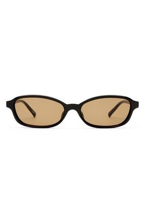 Le Specs Honey Pot 55mm Oval Sunglasses in Black /Brown Mono at Nordstrom