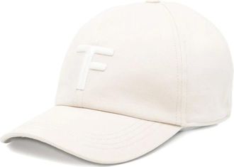 Tom Ford Accessoires, Heren, Beige, L, Katoen, Logo Canvas Baseball Cap