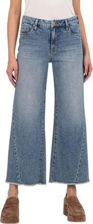 Kut from the Kloth Meg High Rise Wide Leg Jeans In Defiant With Med Base Wash