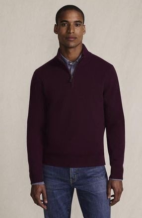 Lands End Fine Gauge Cashmere Quarter Zip in Lush Burgundy at Nordstrom, Size Xx-Large