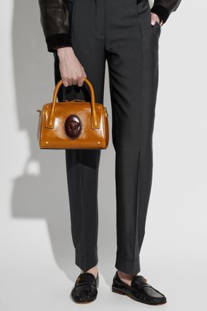 Versace Handbag Roomy Boston Small, Womens, Brown