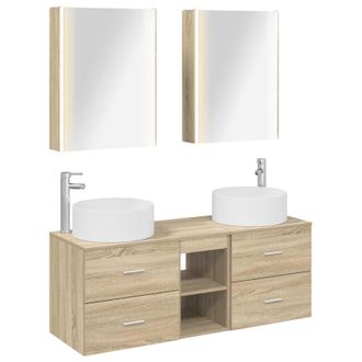 vidaXL Juego De Muebles De Ba&ntilde;o 5 Pcs Roble Sonoma Vidaxl