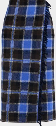 Guest In Residence Tartan Midi Wrap Skirt
