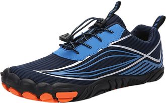 Generic Large Size Non Slip Wading Footwear Outdoor Five Toe Design Hiking Mountaineering Adventure Couples Fitness Sports Creek Walking Shoes (Blue, 8.5)