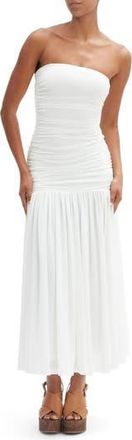 Bardot Solana Drop Waist Mesh Maxi Dress in Orchid White at Nordstrom Rack, Size 10