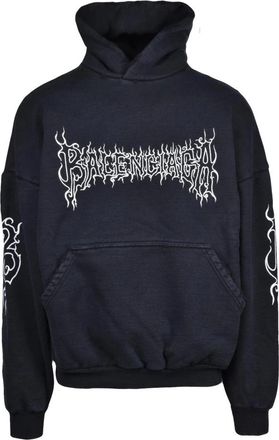 Balenciaga Hooded Sweatshirt - Heren - Hoodies - Zwart - L - Katoen - Hoodies & sweatvesten