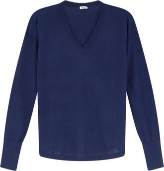 Aspesi V-hals Trui - Dames - V-hals truien - Blauw - XL - Wol - Truien & Vesten