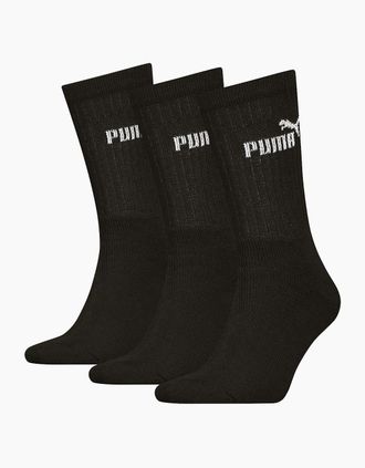 Puma Womens Puma Unisex Adult Crew Socks (Pack of 3) - Black - Size: 2.5/3/3.5/4/4.5/5