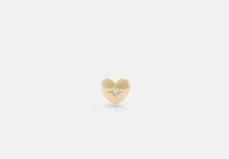 Coach 14 K Gold Heart Single Stud Earring