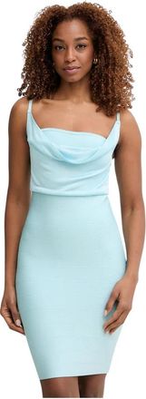 Guess Arisa Bodycon Jurk - Dames - Feestkleedjes - Blauw - M - Polyester - Kleedjes
