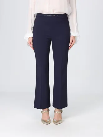 Elisabetta Franchi Pantaloni cropped in cr&ecirc;pe con vestibilit&agrave; slim fit