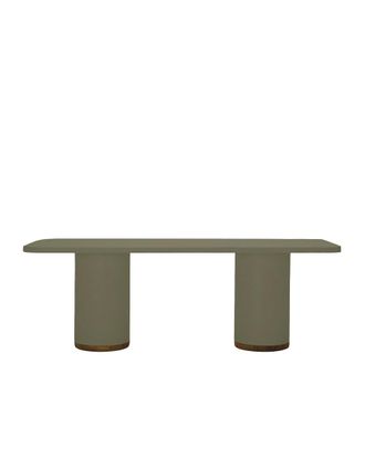 Hannun Mesa de exterior de microcemento en color verde oliva, 200cm