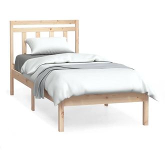 Berkfield Home Bed Frame 75x190 cm Small Single Solid Wood in Light Brown