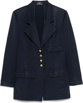 Chanel Blazer in lana anni 90 - Blu