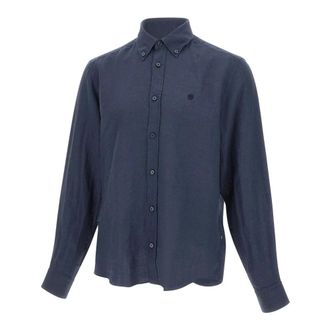 HUGO BOSS H-Liam Shirt - Heren - Casual Overhemden - Blauw - L - Linnen - Overhemden