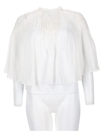 Isabel Marant Loose-Fitting Flutter Sleeves Lace Viscose-Blend Blouse