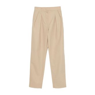 Max Mara Wijde broek - Dames - Broeken - Beige - Maat: XS Leer