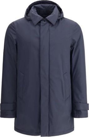 Herno Elegant Hooded Down Jacket - Heren - Parka Jassen - Blauw - XL - Polyester - Jassen