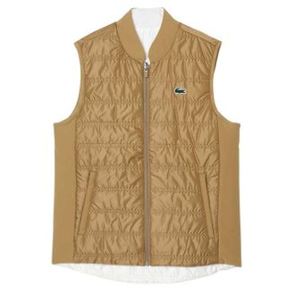 Lacoste Dames Gevoerd Omkeerbaar Golf Gilet (Beige)