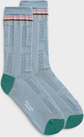 Paul Smith Womens Blue pointelle-knit socks