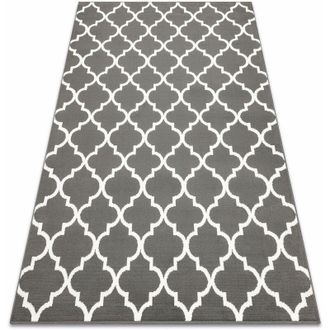 RugsX Rugsx - Alfombra Bcf Morad Trelis Espaldera Marroqu&iacute; - Antracita, Gris Grey 140x200 Cm