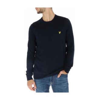 Lyle & Scott Round-neck Knitwear, male, Blue, XL, Long Sleeve Knitwear
