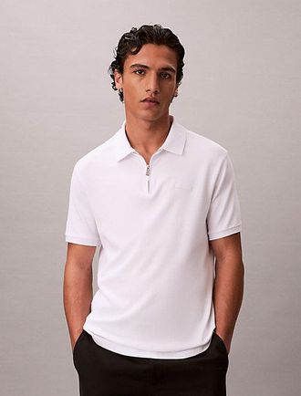 Calvin Klein Polo slim con cuello de cremallera