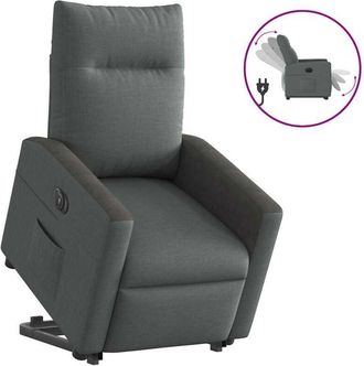 vidaXL Vidaxl - Sill&oacute;n El&eacute;ctrico Reclinable Elevable De Tela Gris Oscuro
