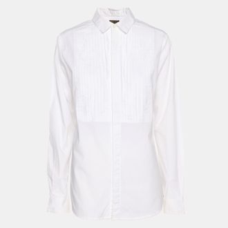 Roberto Cavalli White Cotton Button Front Shirt