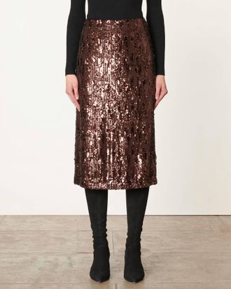 Vanessa Bruno Dirma Midi Skirt In Cafe