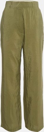 Max Mara Green Crepe Straight Leg Trousers