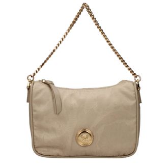 Versace Damens Hobo-Handtasche aus Stoff in Beige/Sand