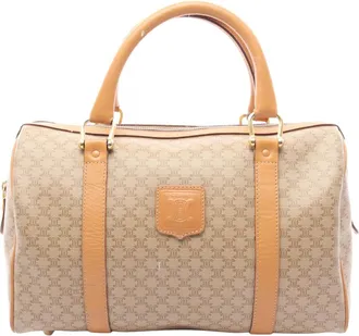 Celine Macadam Beige Brown Coated Canvas Handbag Tote Bag (Pre-Owned)