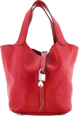 Herm&egrave;s Picotin Lock Bag Clemence MM bucket bag - Rood