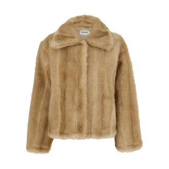 Apparis Jassen, Dames, Beige, M, Leer, Elis Geknipt Mink Jas