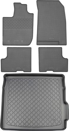 OEM Dacia Duster Ii Suv (5 Puertas) Desde 01.2018 Set - Alfombrillas De Goma Para Coche + Alfombrilla Para Maletero