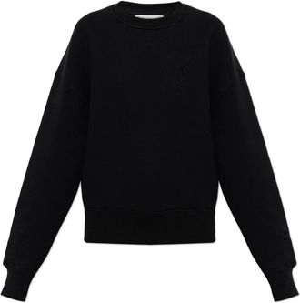 Ami Katoenen sweatshirt met rond logo - Dames - Sweatshirts - Zwart - S - Katoen - Hoodies & sweatvesten