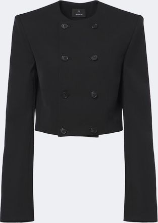 Wardrobe.NYC Cropped double-breasted virgin wool blazer