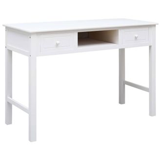 Berkfield Home Writing Desk White 110x45x76 cm Wood | Size: 110 x 45 x 76 cm