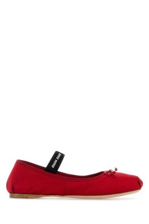 Miu Miu Red Bow Ballet Flats