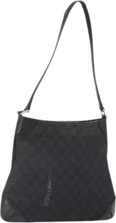 Gucci Pre-owned Shoulder Bags, female, Black, Size: ONE SIZE Pre-owned Canvas Shoulder Bag