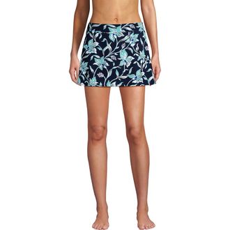 Lands End Tummy Control Skirt Swim Bottoms in Tropic Floral/navy at Nordstrom, Size 6