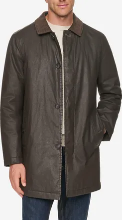 Cole Haan Mens Coated Cotton Barn Coat - Brown Size Medium